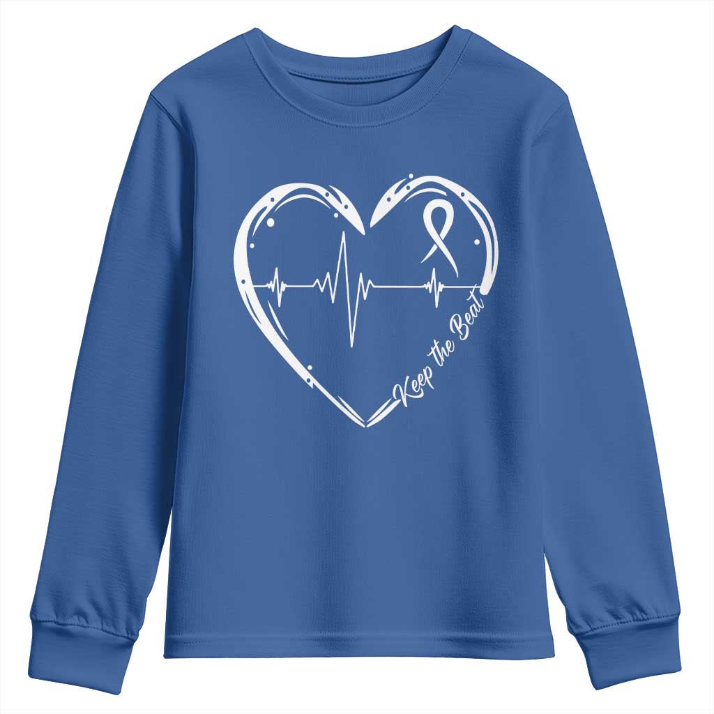 CHD Heart Disease Support Youth Sweatshirt Wear Red Keep The Beat Heart Health