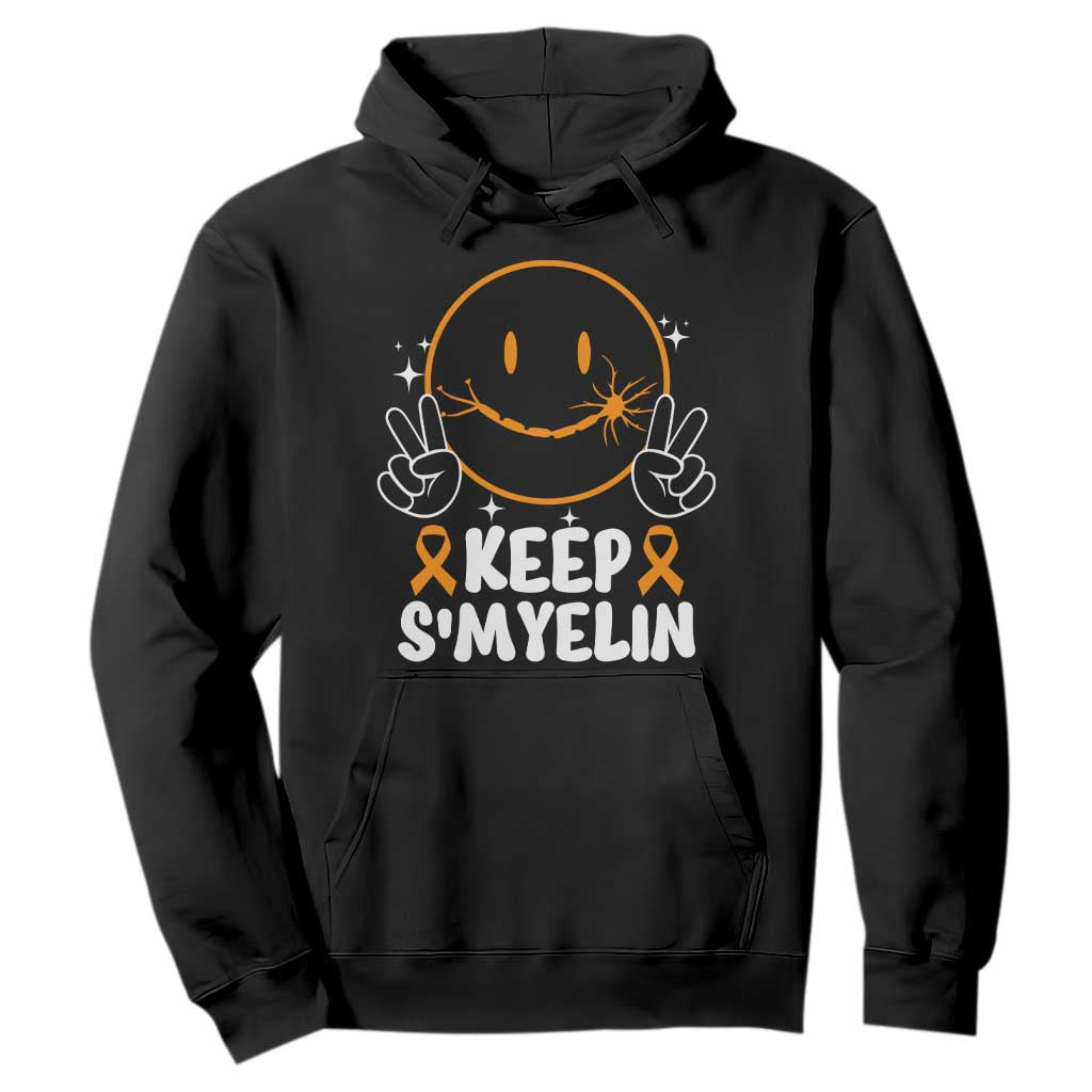 Multiple Sclerosis Support Hoodie Keep Smyelin Orange Ribbon MS Fighter