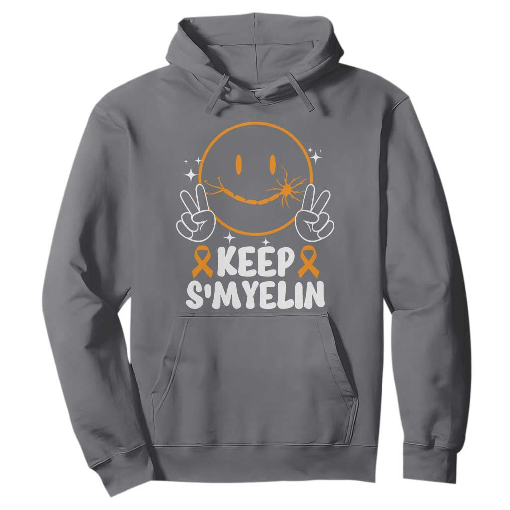 Multiple Sclerosis Support Hoodie Keep Smyelin Orange Ribbon MS Fighter