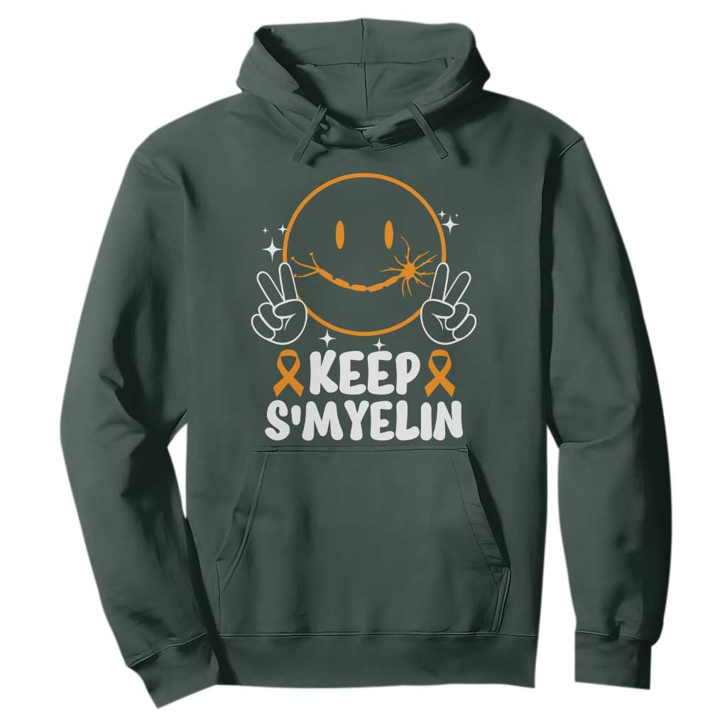 Multiple Sclerosis Support Hoodie Keep Smyelin Orange Ribbon MS Fighter