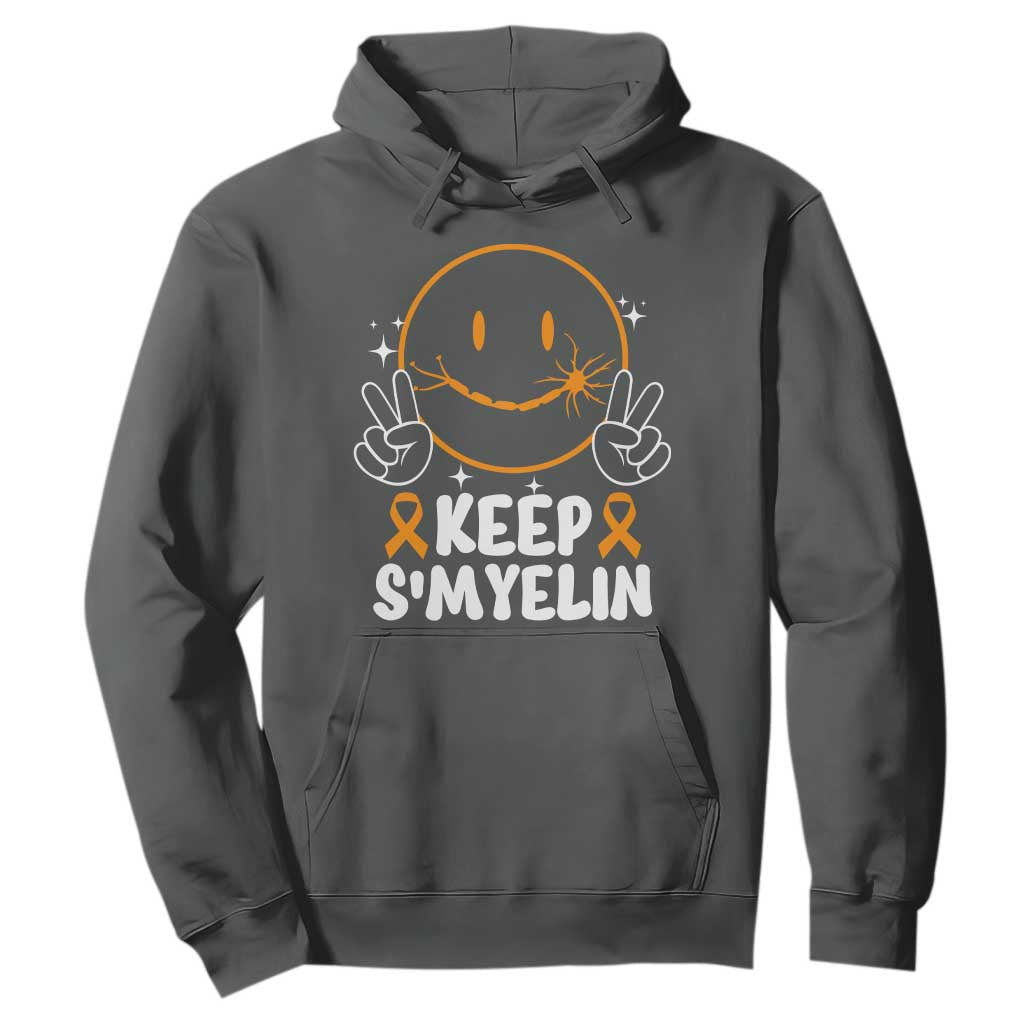 Multiple Sclerosis Support Hoodie Keep Smyelin Orange Ribbon MS Fighter