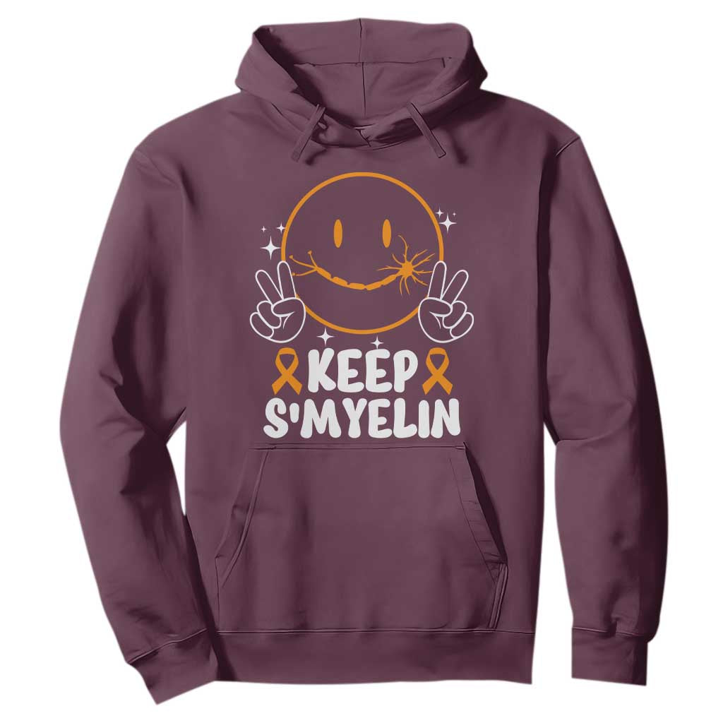Multiple Sclerosis Support Hoodie Keep Smyelin Orange Ribbon MS Fighter