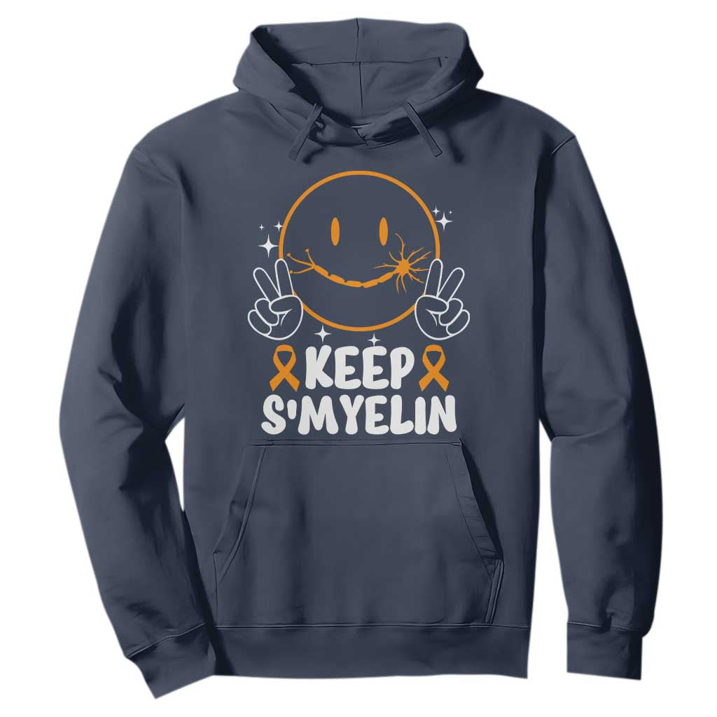 Multiple Sclerosis Support Hoodie Keep Smyelin Orange Ribbon MS Fighter