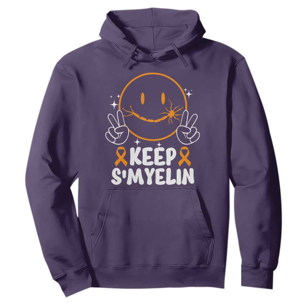 Multiple Sclerosis Support Hoodie Keep Smyelin Orange Ribbon MS Fighter
