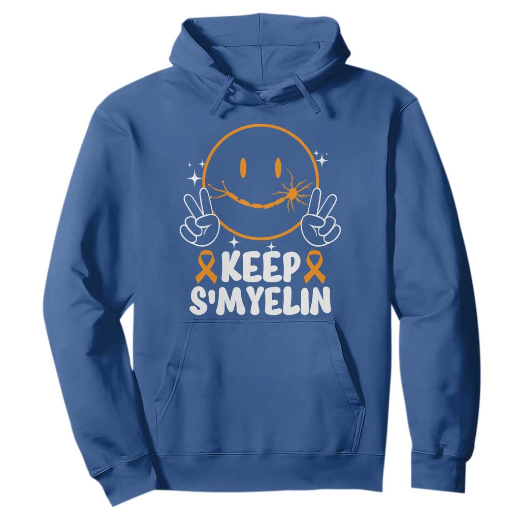 Multiple Sclerosis Support Hoodie Keep Smyelin Orange Ribbon MS Fighter