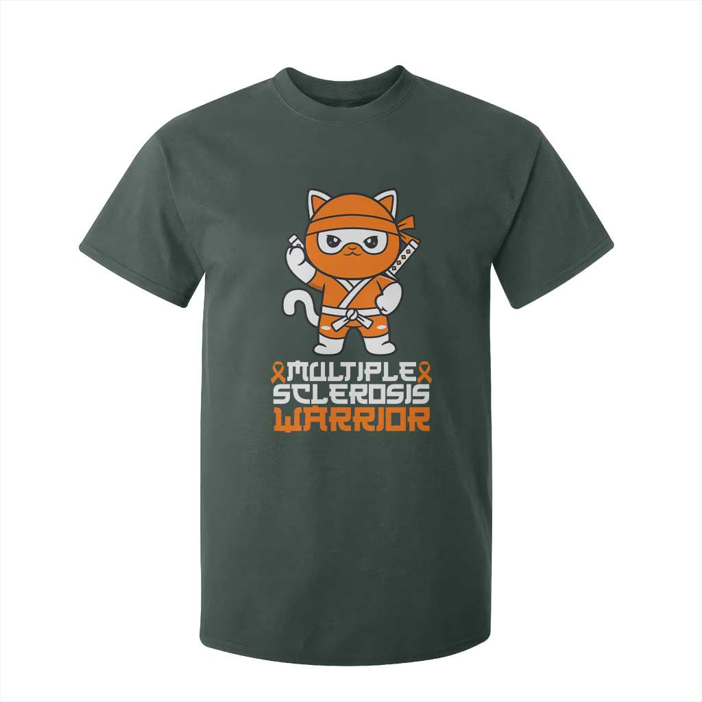 Multiple Sclerosis Warrior T Shirt For Kid Orange Ribbon MS Ninja