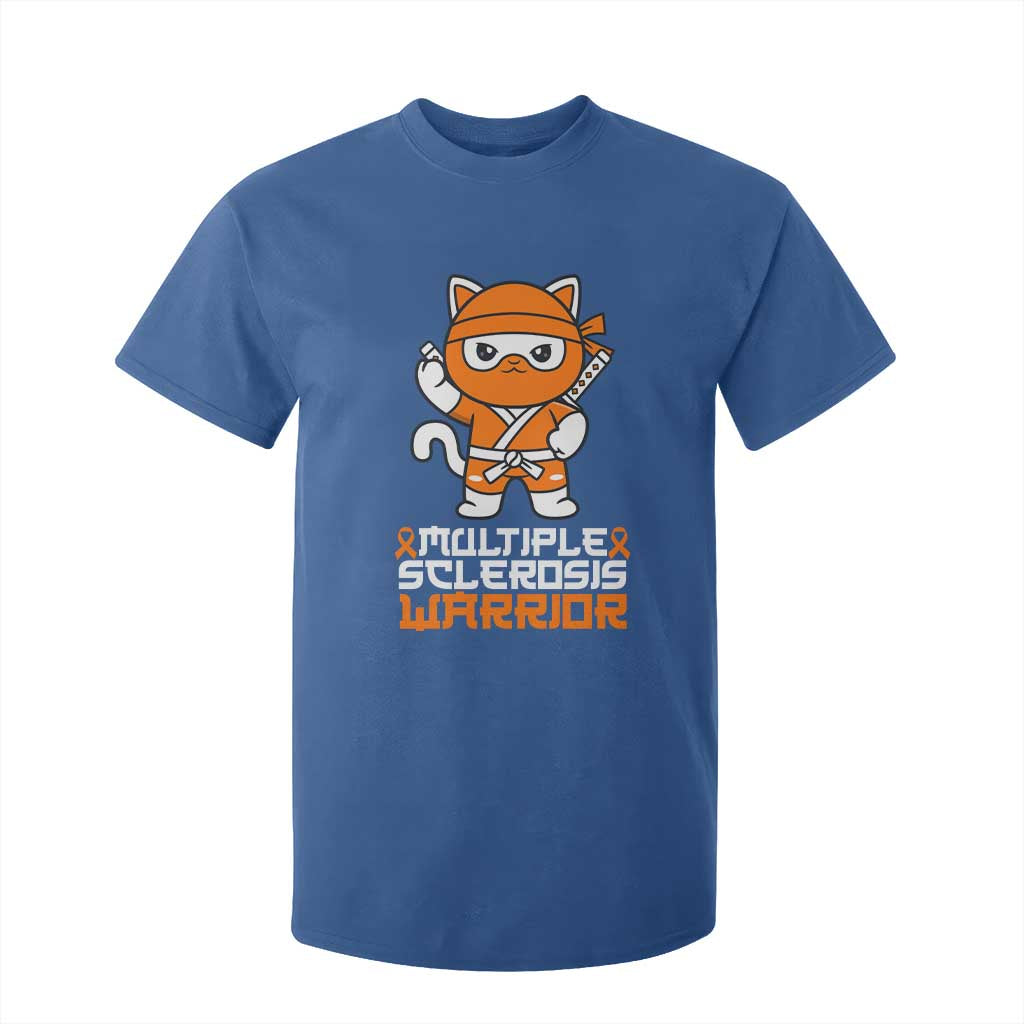 Multiple Sclerosis Warrior T Shirt For Kid Orange Ribbon MS Ninja