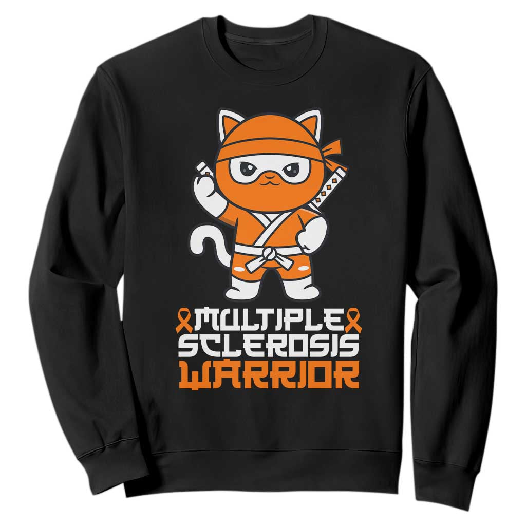 Multiple Sclerosis Warrior Sweatshirt Orange Ribbon MS Ninja