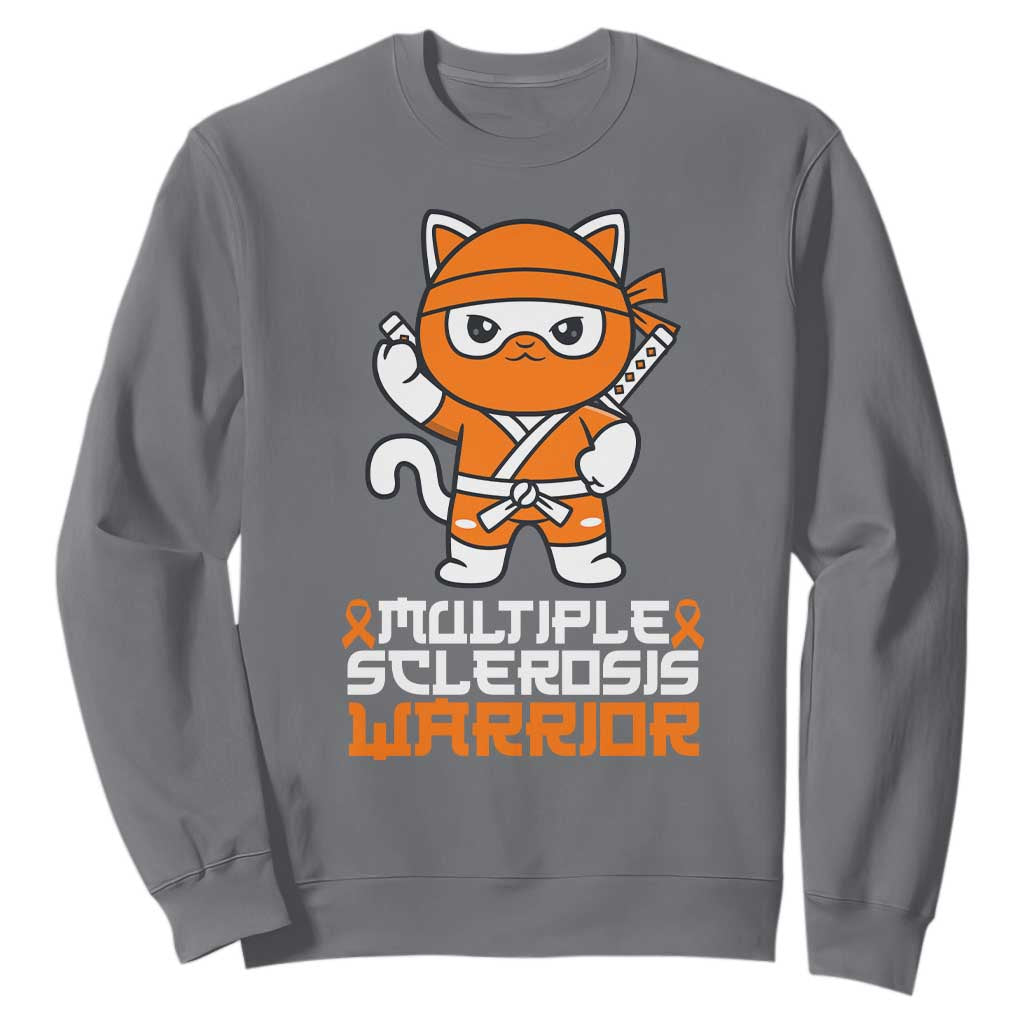 Multiple Sclerosis Warrior Sweatshirt Orange Ribbon MS Ninja
