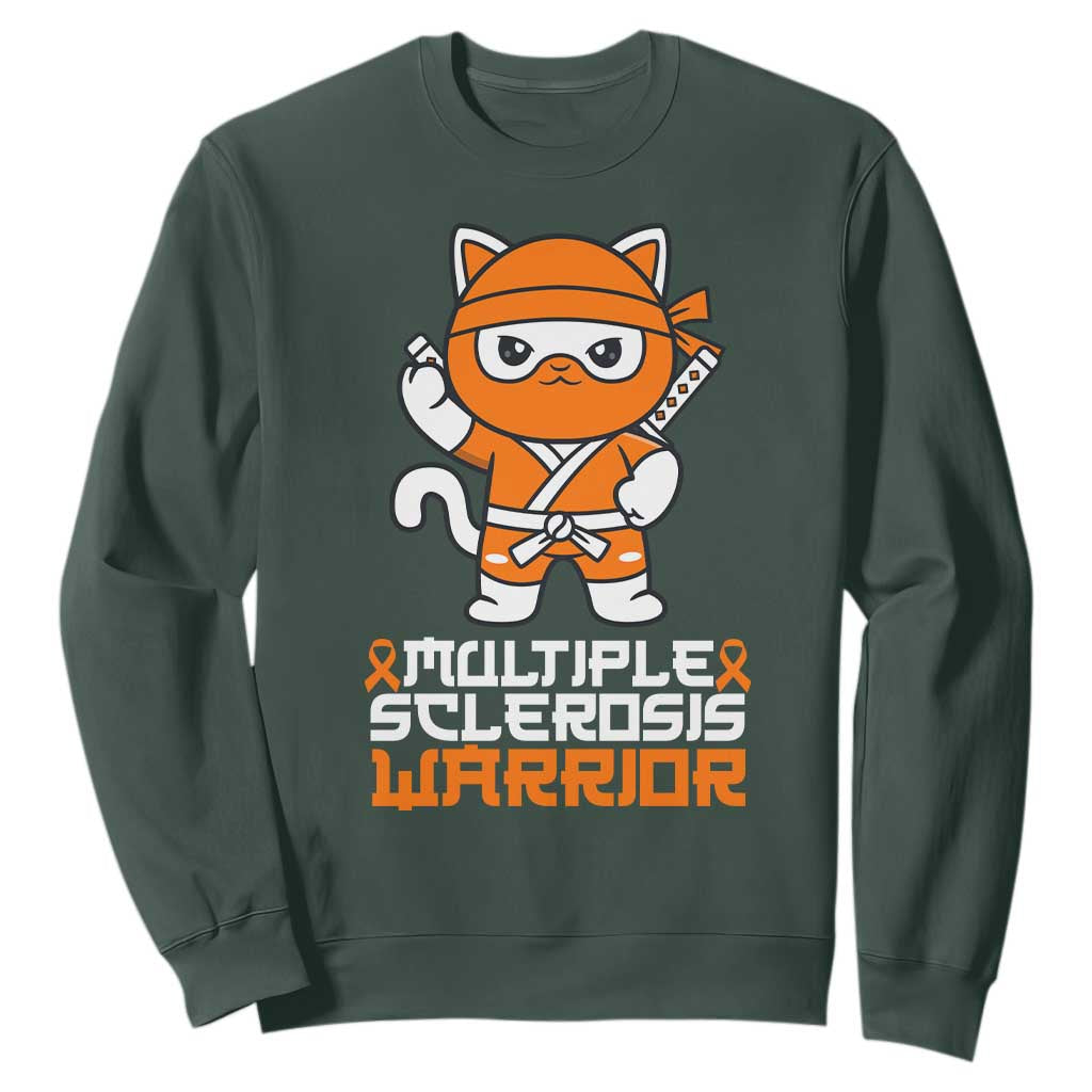 Multiple Sclerosis Warrior Sweatshirt Orange Ribbon MS Ninja