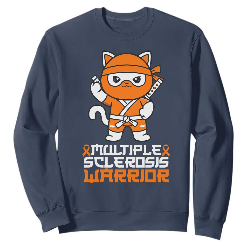 Multiple Sclerosis Warrior Sweatshirt Orange Ribbon MS Ninja