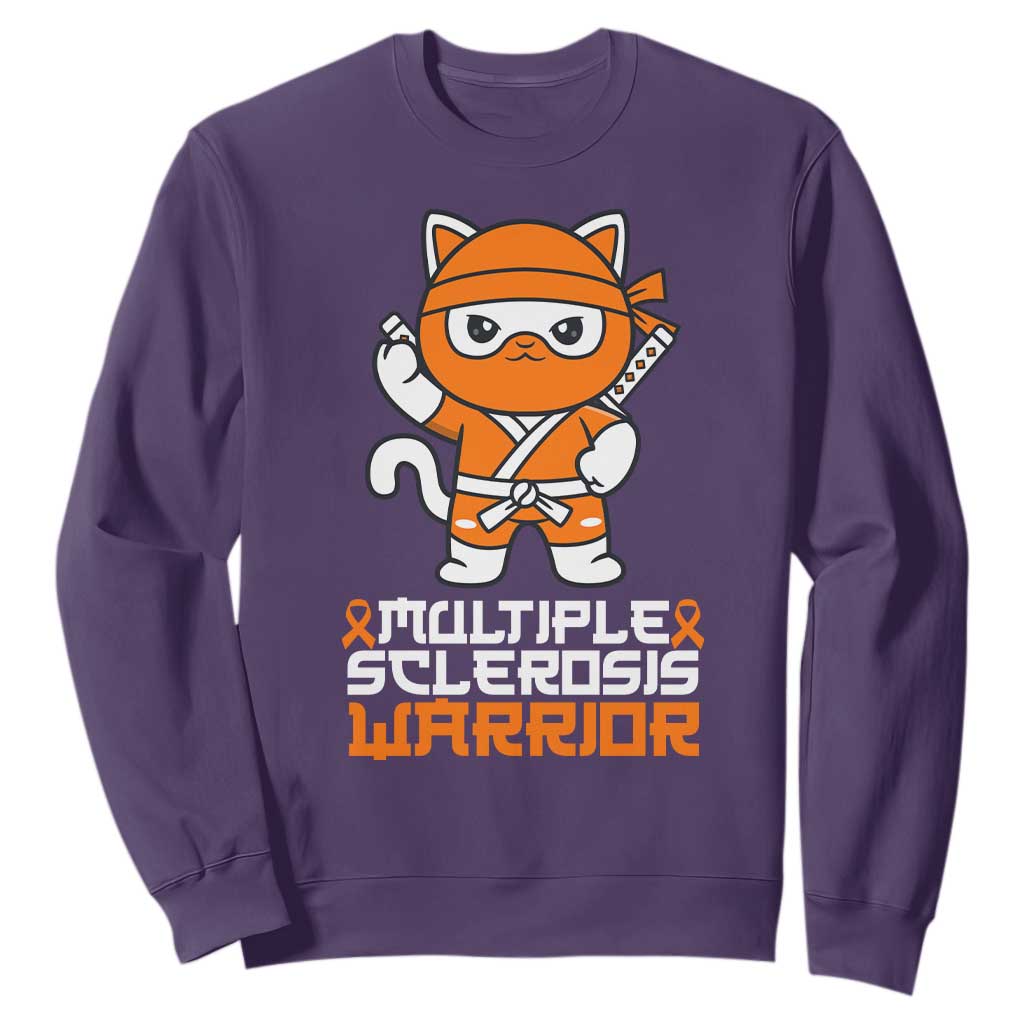 Multiple Sclerosis Warrior Sweatshirt Orange Ribbon MS Ninja
