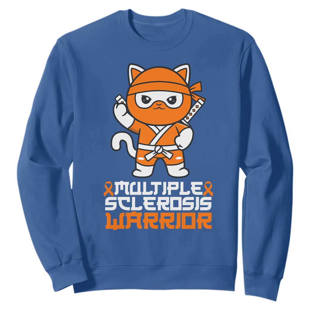 Multiple Sclerosis Warrior Sweatshirt Orange Ribbon MS Ninja