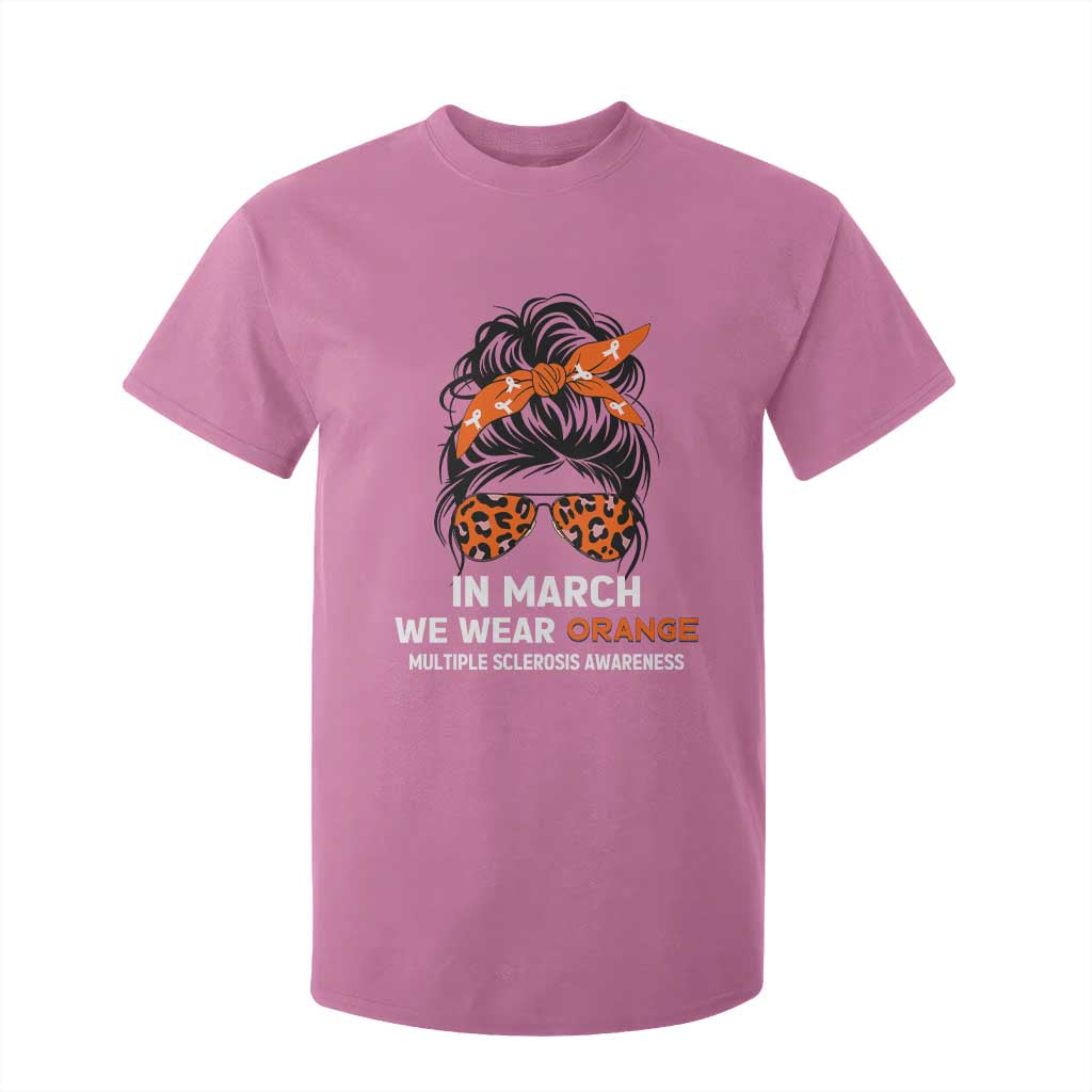 In March We Wear Orange MS Warrior T Shirt For Kid Multiple Sclerosis Support Squad