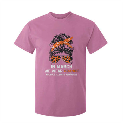 In March We Wear Orange MS Warrior T Shirt For Kid Multiple Sclerosis Support Squad