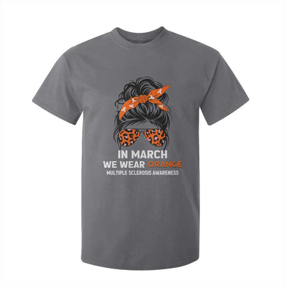 In March We Wear Orange MS Warrior T Shirt For Kid Multiple Sclerosis Support Squad