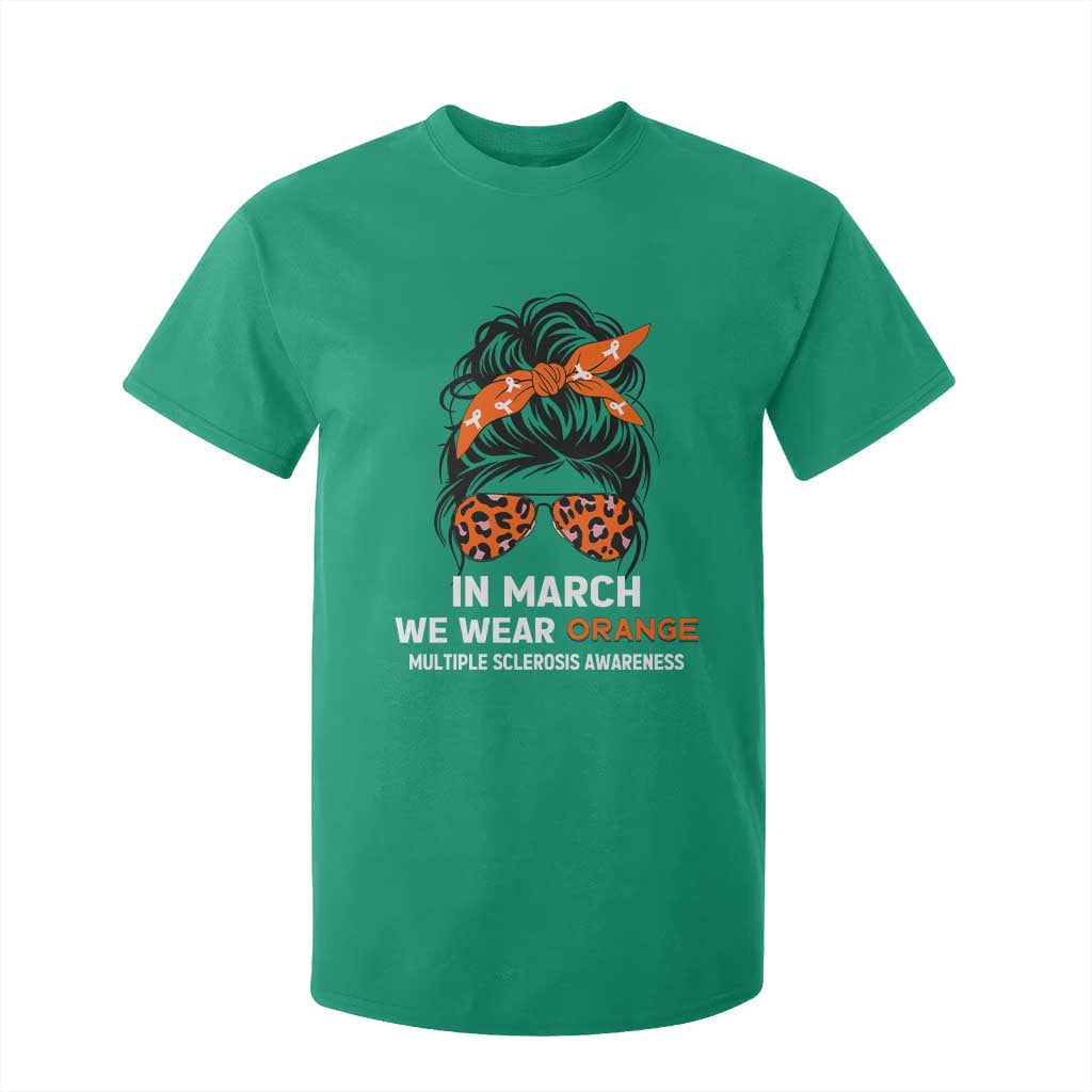 In March We Wear Orange MS Warrior T Shirt For Kid Multiple Sclerosis Support Squad