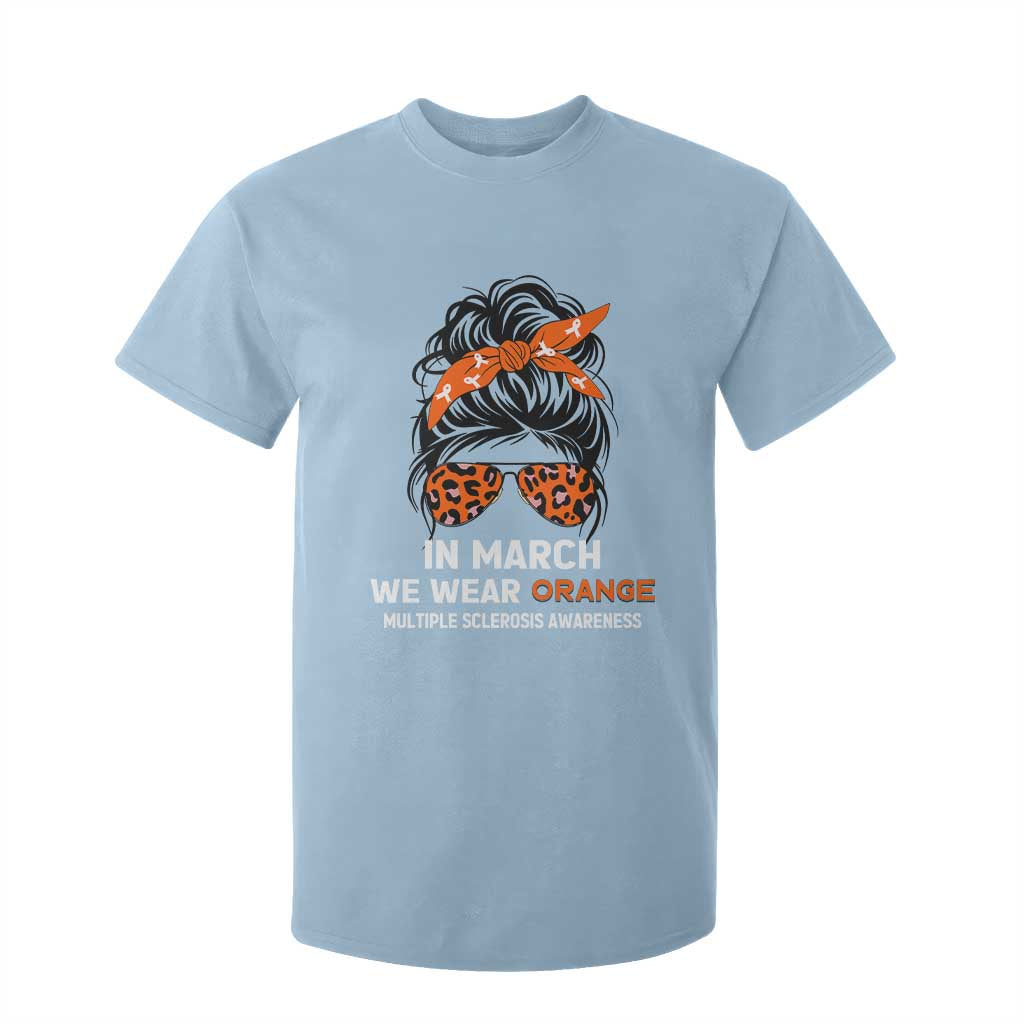 In March We Wear Orange MS Warrior T Shirt For Kid Multiple Sclerosis Support Squad