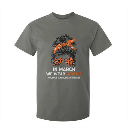 In March We Wear Orange MS Warrior T Shirt For Kid Multiple Sclerosis Support Squad
