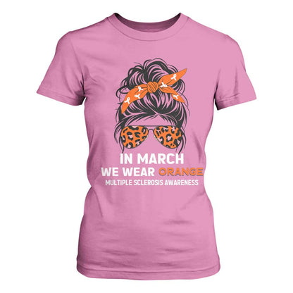 In March We Wear Orange MS Warrior T Shirt For Women Multiple Sclerosis Support Squad