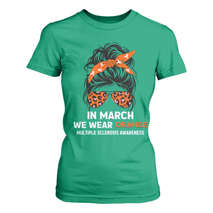 In March We Wear Orange MS Warrior T Shirt For Women Multiple Sclerosis Support Squad