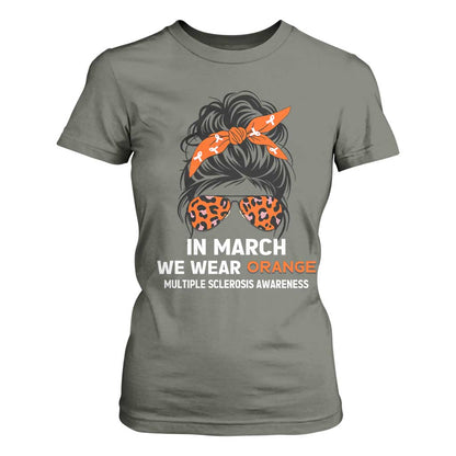 In March We Wear Orange MS Warrior T Shirt For Women Multiple Sclerosis Support Squad