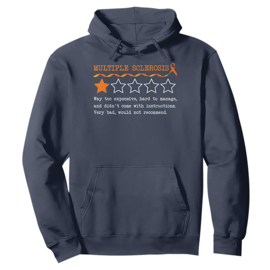 Multiple Sclerosis Support Hoodie Orange Ribbon MS Review Very Bad Would Not Recommend