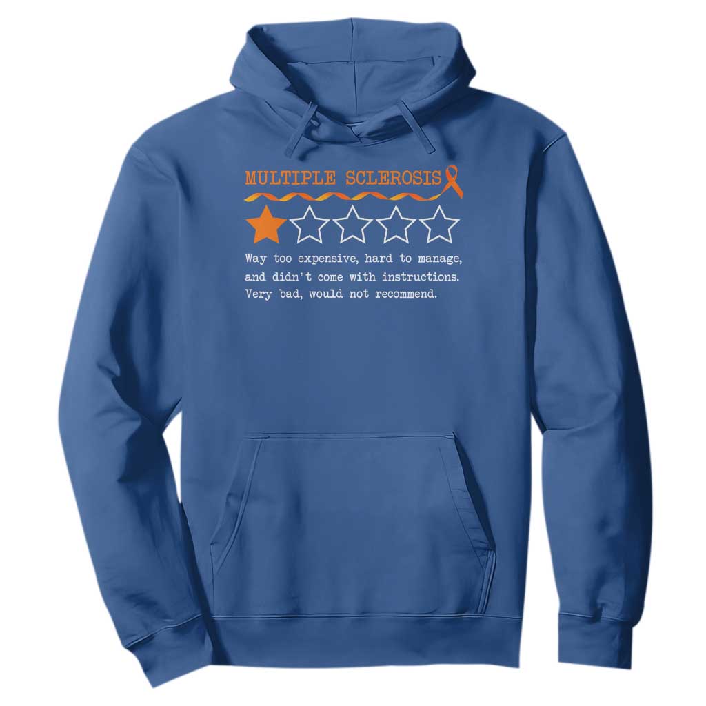 Multiple Sclerosis Support Hoodie Orange Ribbon MS Review Very Bad Would Not Recommend