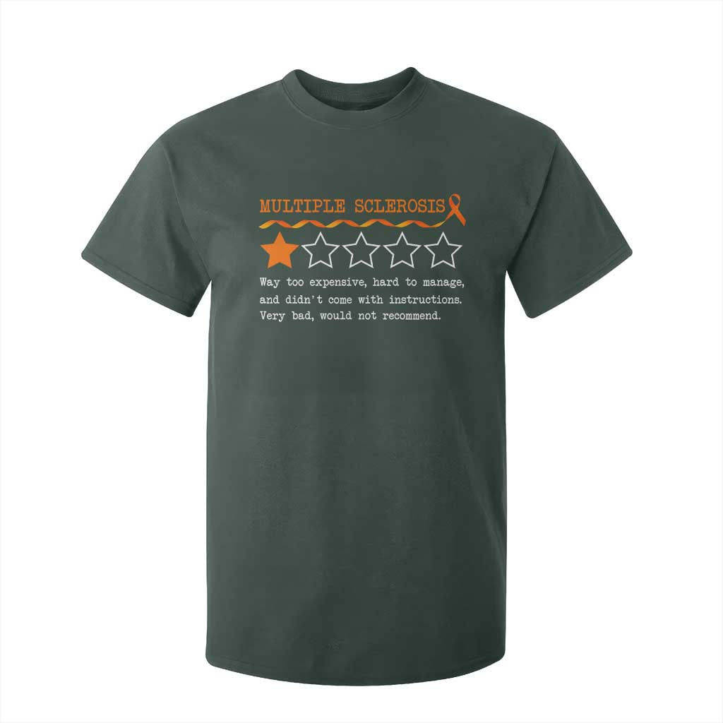 Multiple Sclerosis Support T Shirt For Kid Orange Ribbon MS Review Very Bad Would Not Recommend