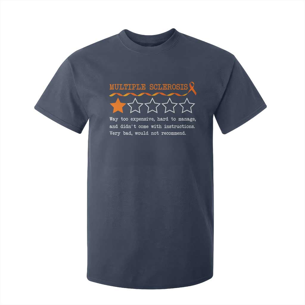 Multiple Sclerosis Support T Shirt For Kid Orange Ribbon MS Review Very Bad Would Not Recommend