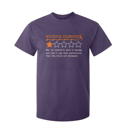 Multiple Sclerosis Support T Shirt For Kid Orange Ribbon MS Review Very Bad Would Not Recommend
