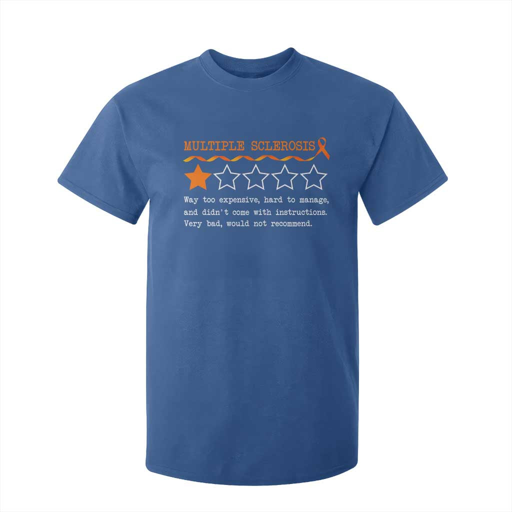 Multiple Sclerosis Support T Shirt For Kid Orange Ribbon MS Review Very Bad Would Not Recommend