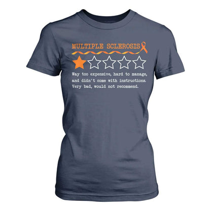 Multiple Sclerosis Support T Shirt For Women Orange Ribbon MS Review Very Bad Would Not Recommend