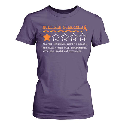 Multiple Sclerosis Support T Shirt For Women Orange Ribbon MS Review Very Bad Would Not Recommend