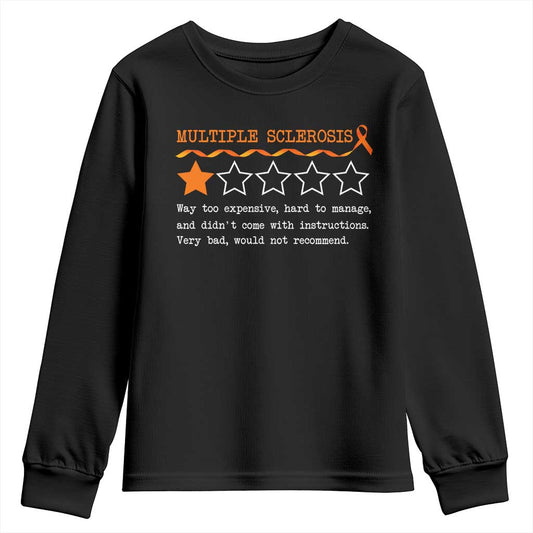 Multiple Sclerosis Support Youth Sweatshirt Orange Ribbon MS Review Very Bad Would Not Recommend