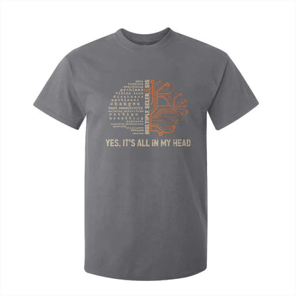 Multiple Sclerosis Support T Shirt For Kid Orange Ribbon Yes It's All In My Head