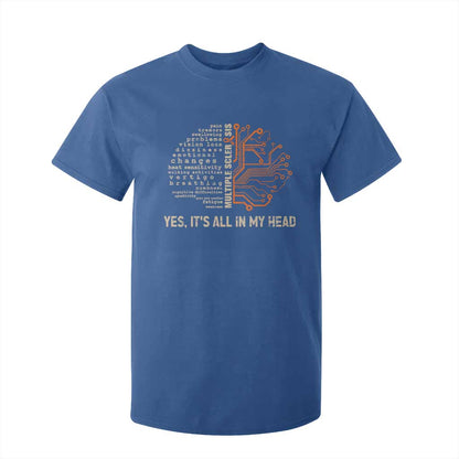 Multiple Sclerosis Support T Shirt For Kid Orange Ribbon Yes It's All In My Head
