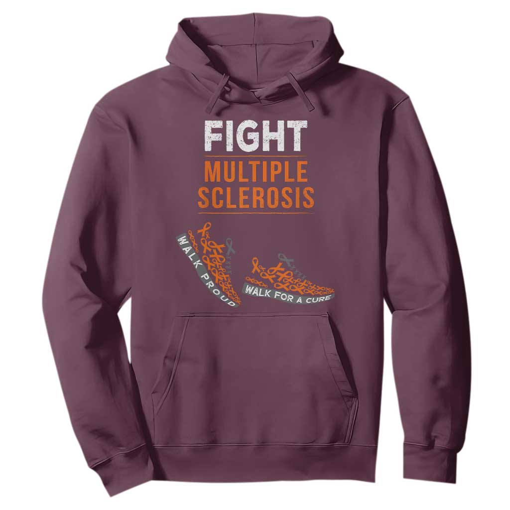 Fight MS Hoodie Orange Ribbon Multiple Sclerosis Support