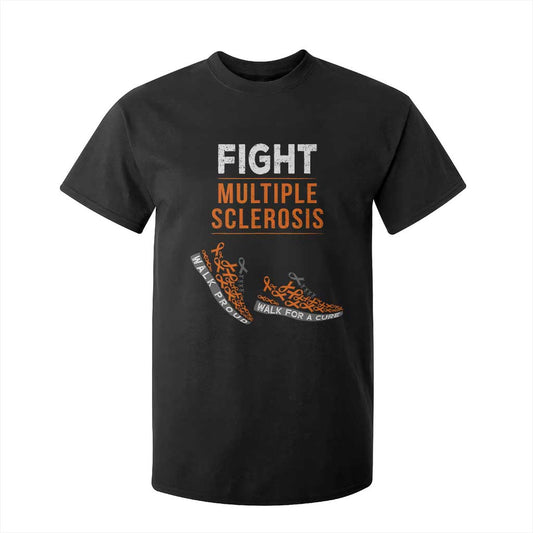 Fight MS T Shirt For Kid Orange Ribbon Multiple Sclerosis Support