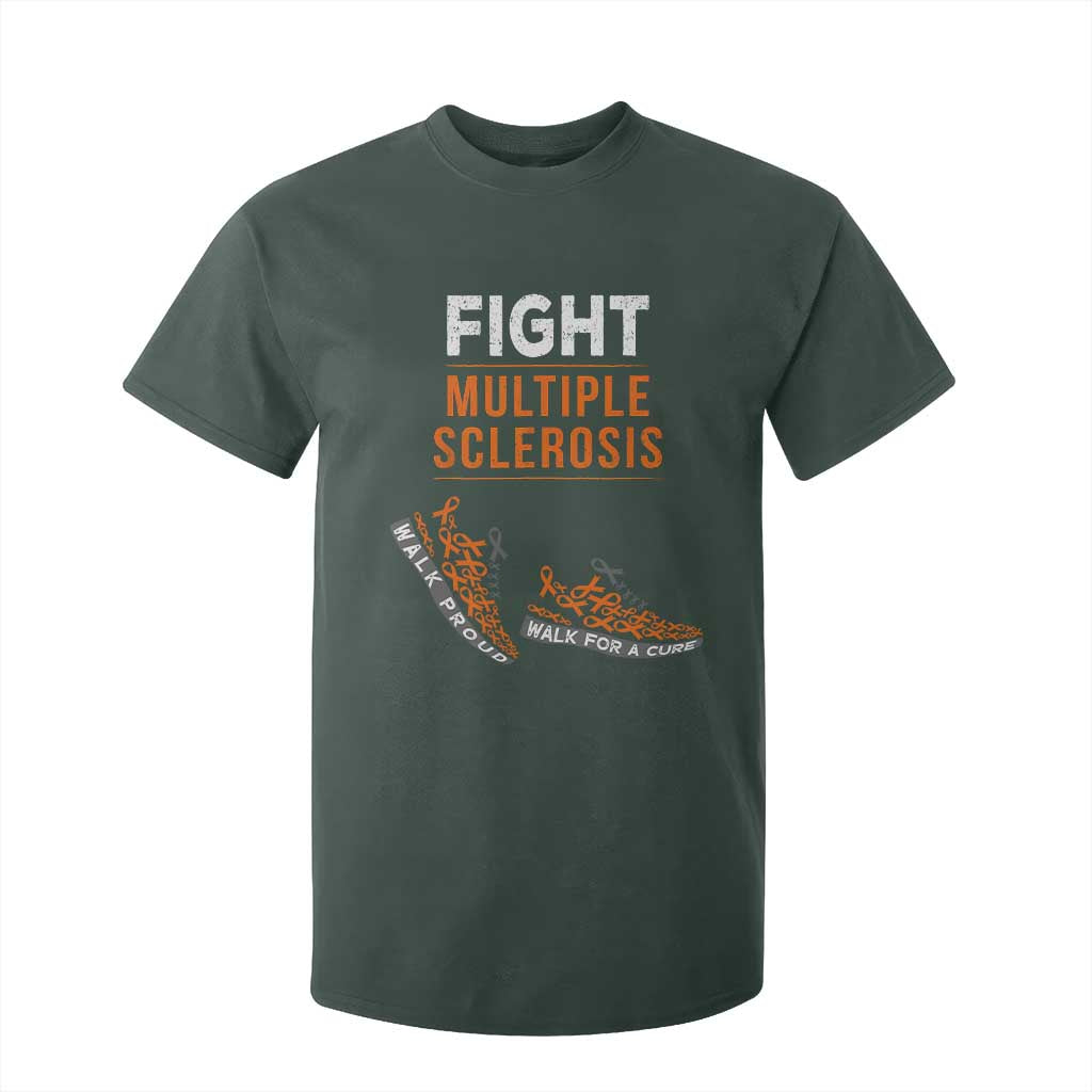 Fight MS T Shirt For Kid Orange Ribbon Multiple Sclerosis Support
