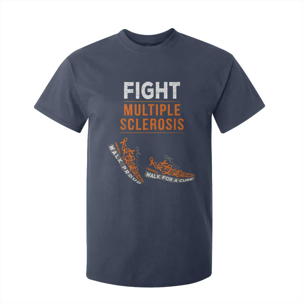 Fight MS T Shirt For Kid Orange Ribbon Multiple Sclerosis Support