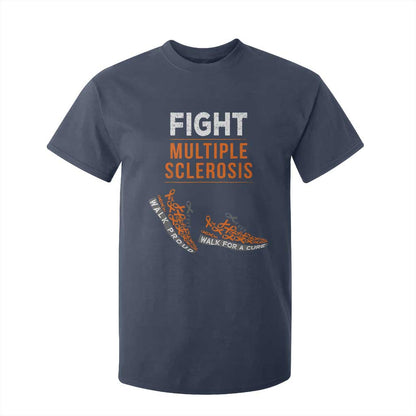 Fight MS T Shirt For Kid Orange Ribbon Multiple Sclerosis Support