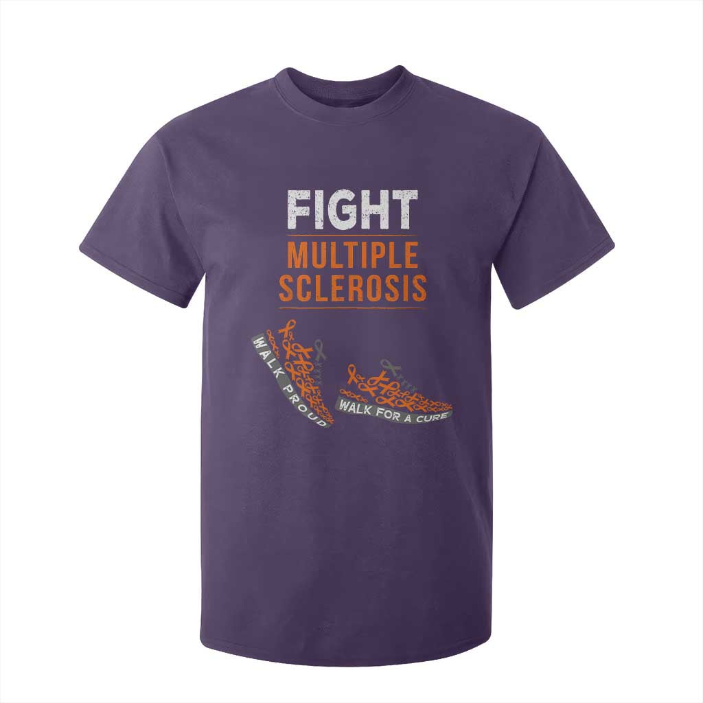 Fight MS T Shirt For Kid Orange Ribbon Multiple Sclerosis Support