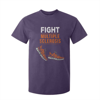 Fight MS T Shirt For Kid Orange Ribbon Multiple Sclerosis Support