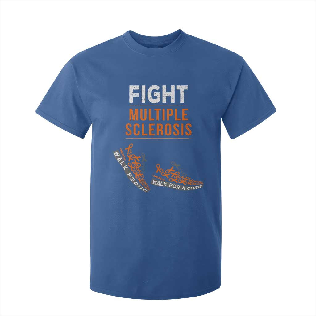 Fight MS T Shirt For Kid Orange Ribbon Multiple Sclerosis Support