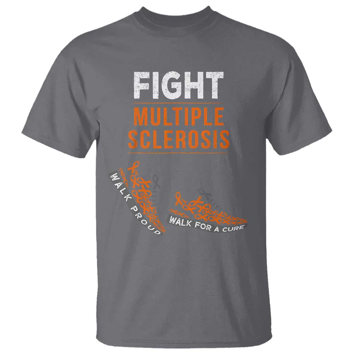 Fight MS T Shirt Orange Ribbon Multiple Sclerosis Support