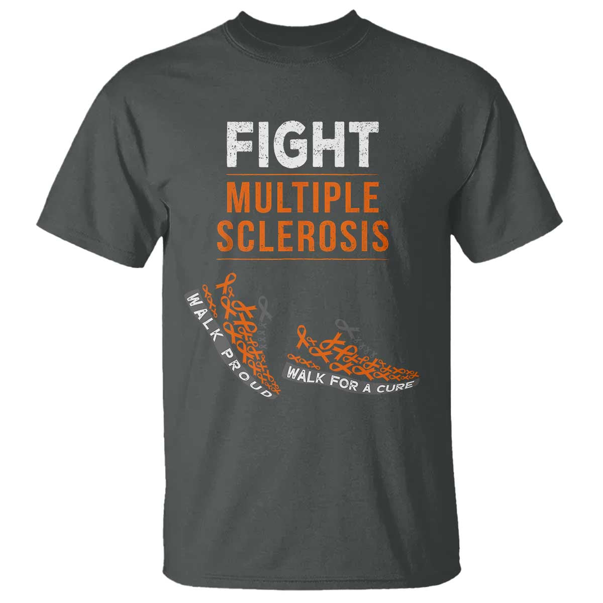 Fight MS T Shirt Orange Ribbon Multiple Sclerosis Support