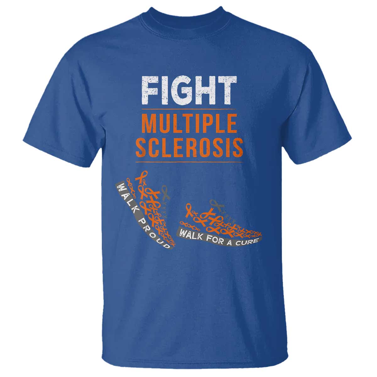 Fight MS T Shirt Orange Ribbon Multiple Sclerosis Support
