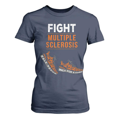 Fight MS T Shirt For Women Orange Ribbon Multiple Sclerosis Support