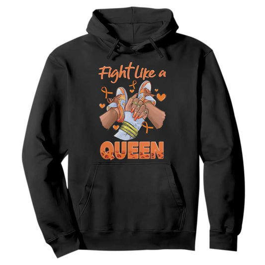 Multiple Sclerosis Support Hoodie Orange Ribbon Fight MS Like A Queen